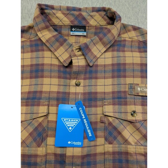 NEW Columbia Men's PHG Roughtail Stretch Flannel Long Sleeve Shirt Size XXL $65 - Picture 2 of 11